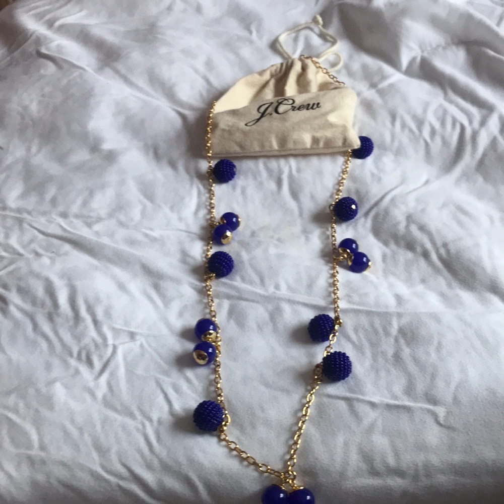 J. Crew Blue and Gold Necklace with Elegant Beads